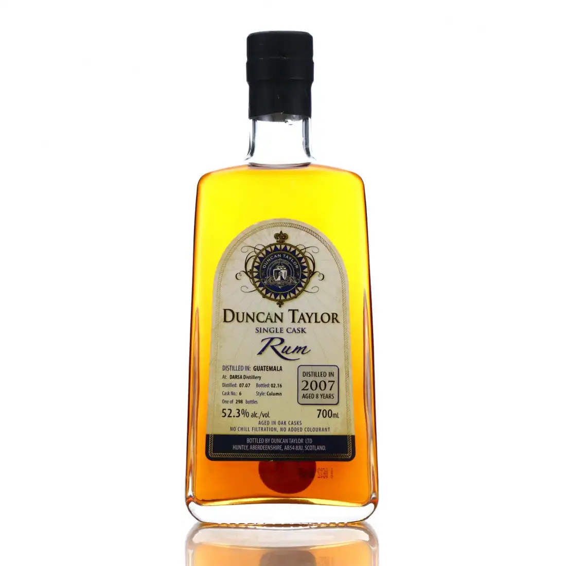 Bottle of Duncan Taylor Darsa Single Cask Rum 2007