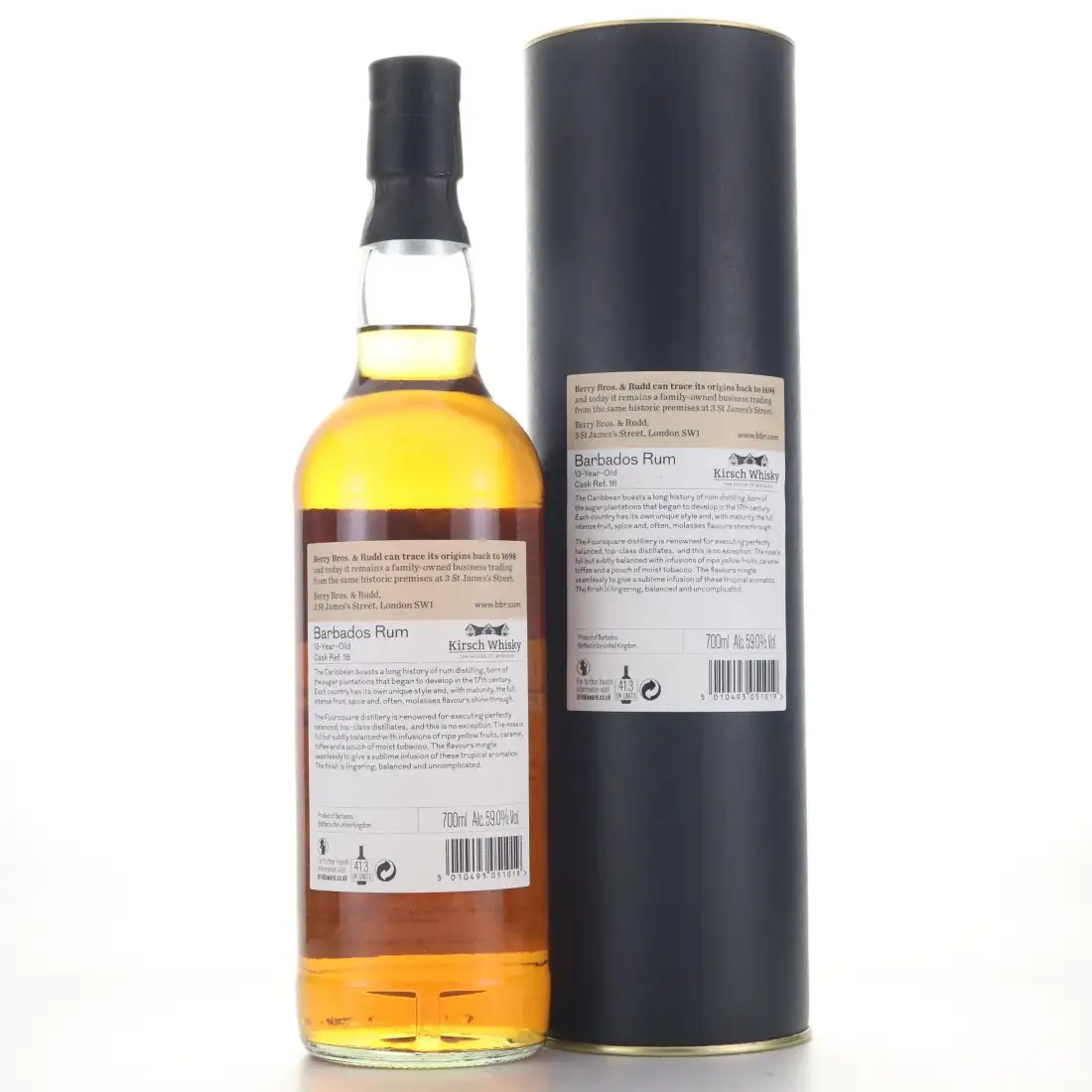 High resolution image of Berry Bros &amp; Rudd Foursquare Barbados Rum 2004