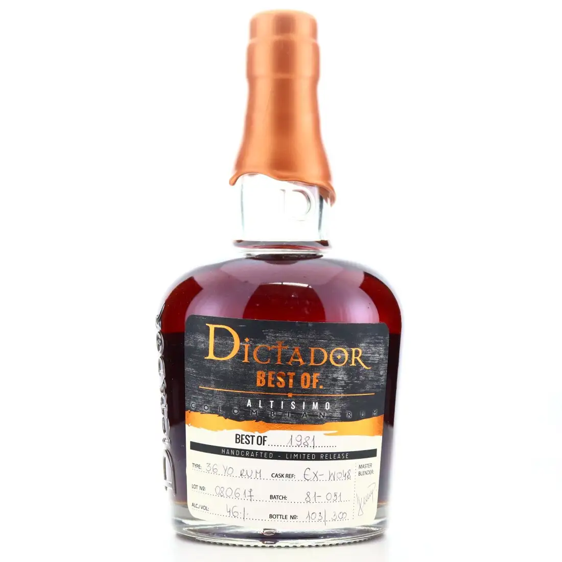 Bottle of Dictador Best Of 1981