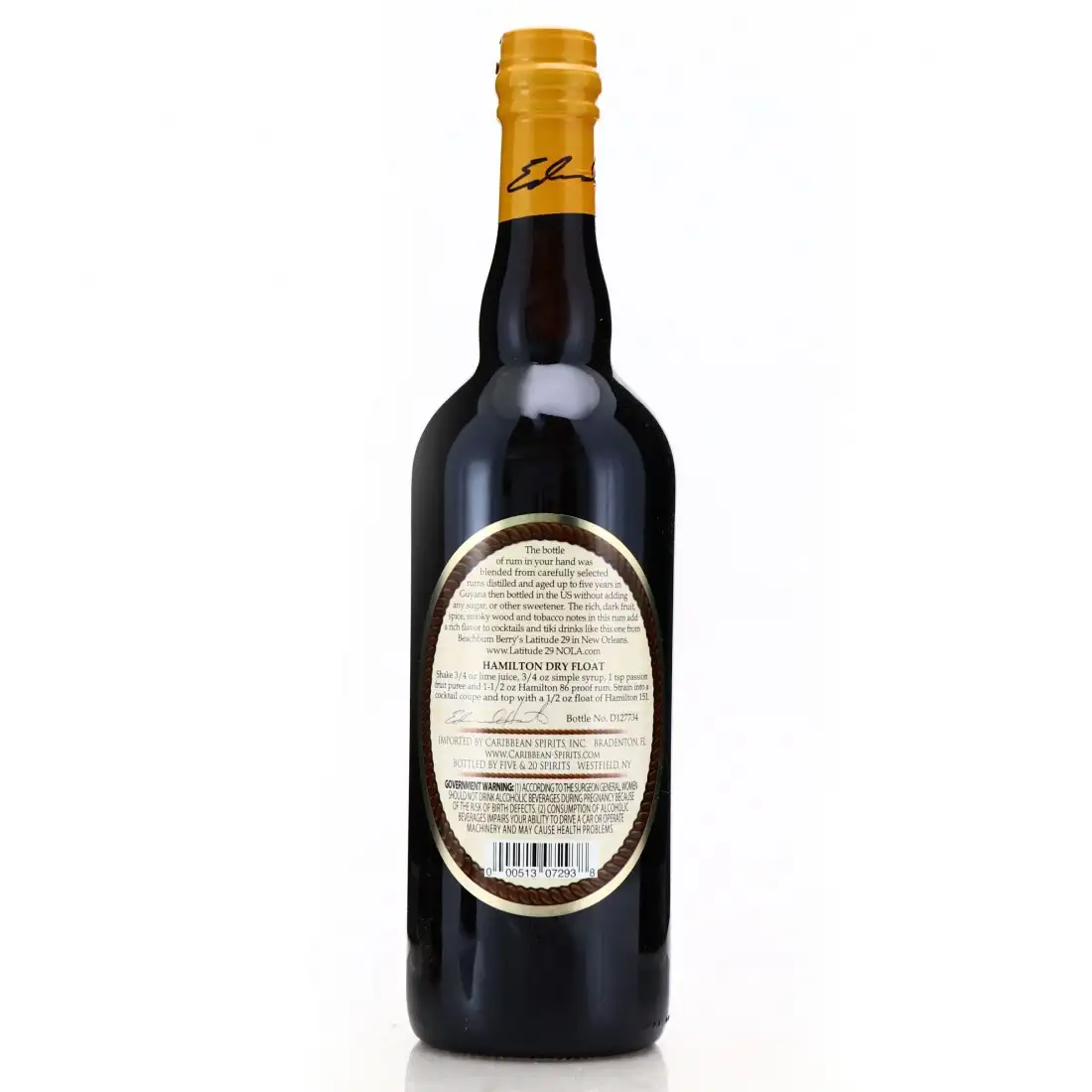 Hochauflösendes Bild von Five &amp; 20 Spirits Hamilton 86 Demerara River