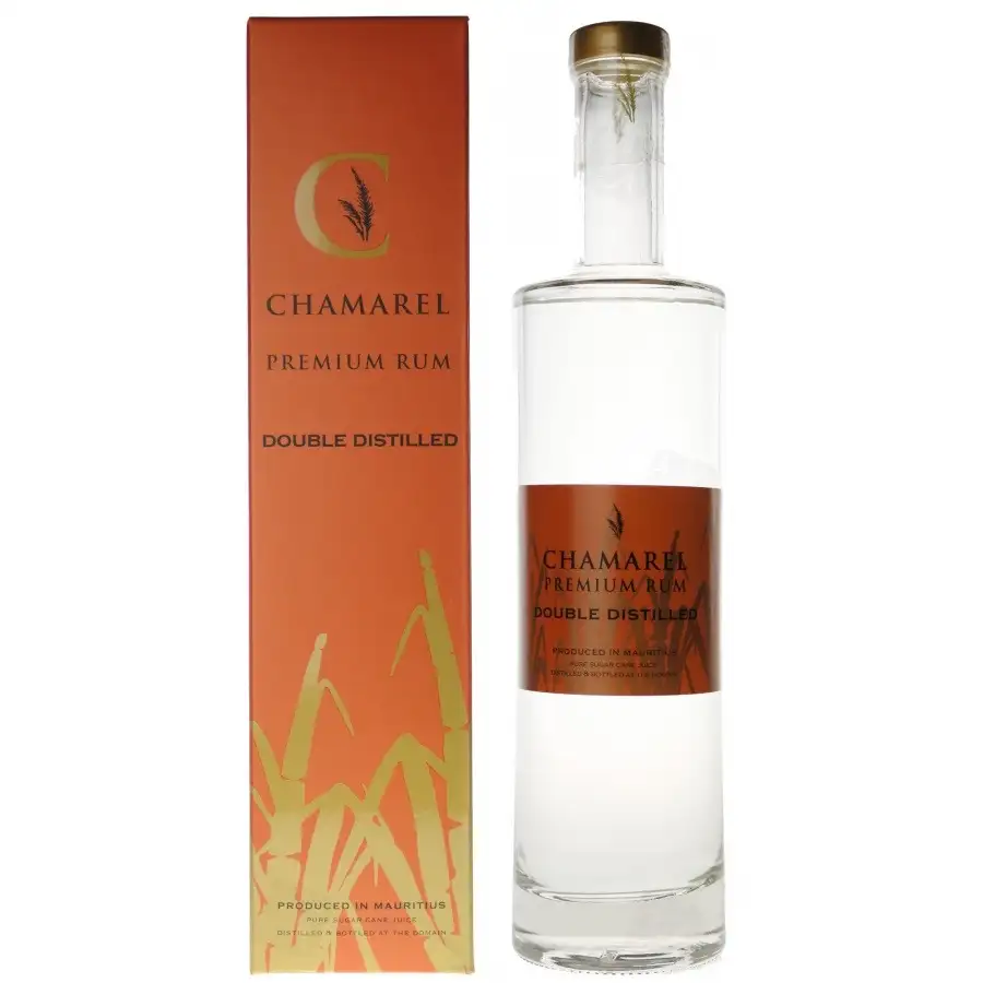 Bottle of Chamarel Premium Rum Double Distilled