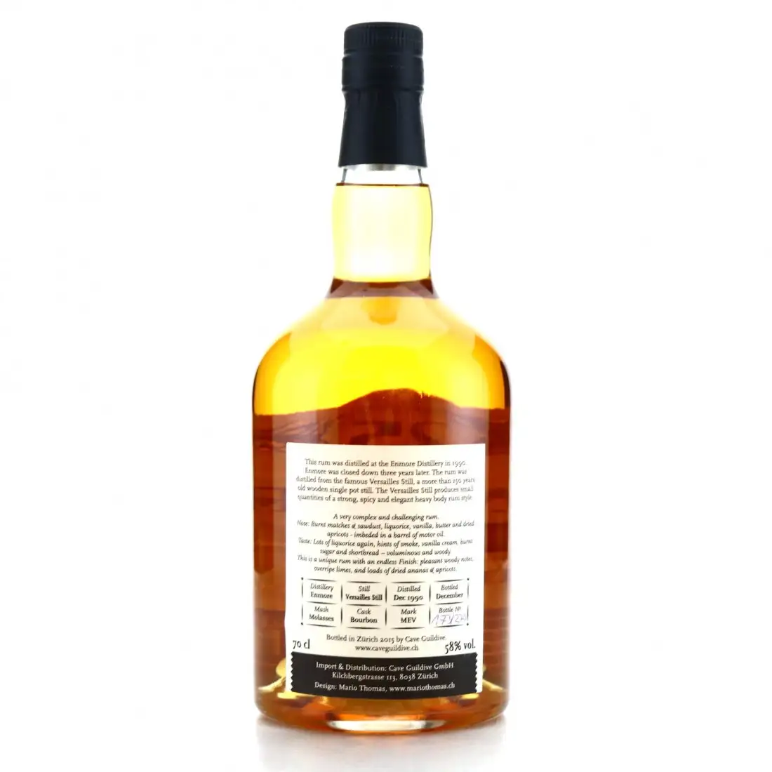 Image haute résolution de Cave Guildive Enmore Demerara Rum MEV 1990