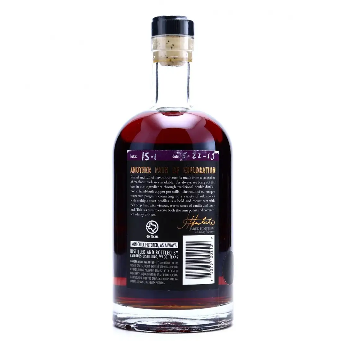 Image haute résolution de Balcones Texas Rum