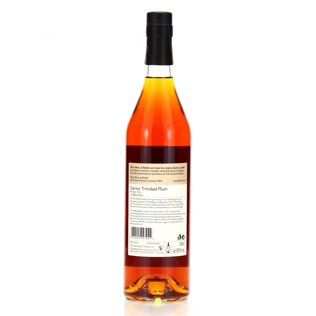 Hochauflösendes Bild von Berry Bros & Rudd Caroni Trinidad Rum (Haromex Selection) 1997