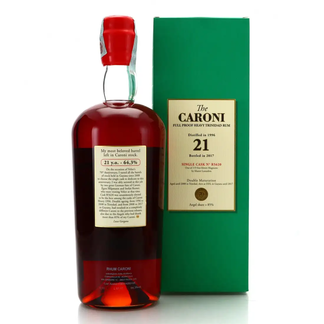 Image haute résolution de Velier Caroni Heavy Trinidad Rum HTR 1996