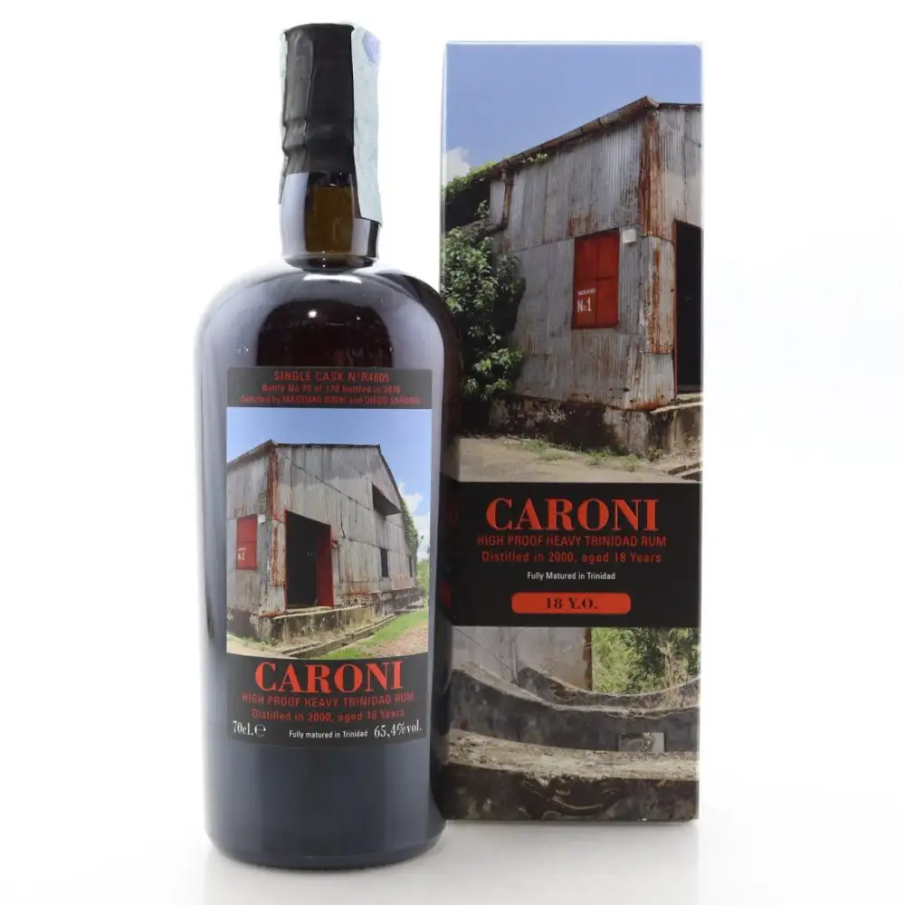 Bottle of Velier Caroni High Proof Heavy Trinidad Rum (Lion‘s Whisky) HTR 2000