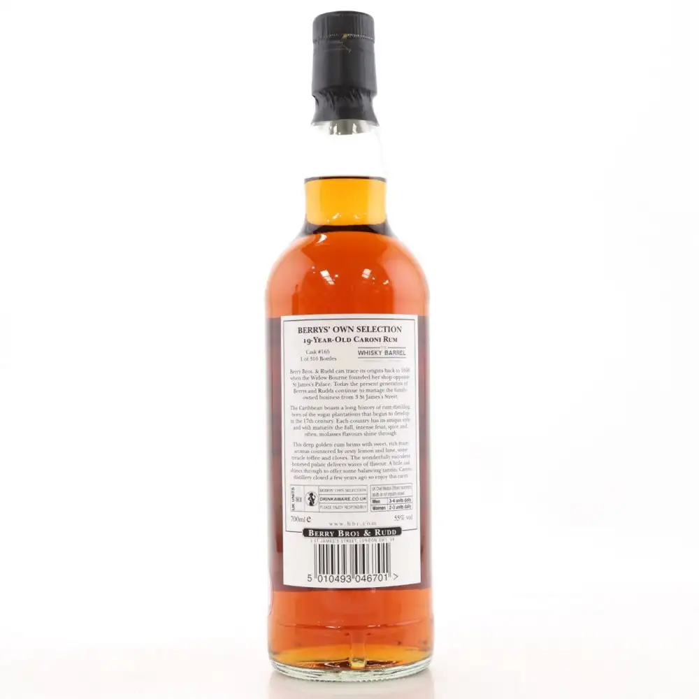 High resolution image of Berry Bros &amp; Rudd Caroni Whisky Barrel 10th Anniversary 1997