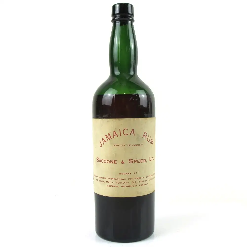 Bottle of Saccone & Speed Ltd Jamaica Rum 1950s