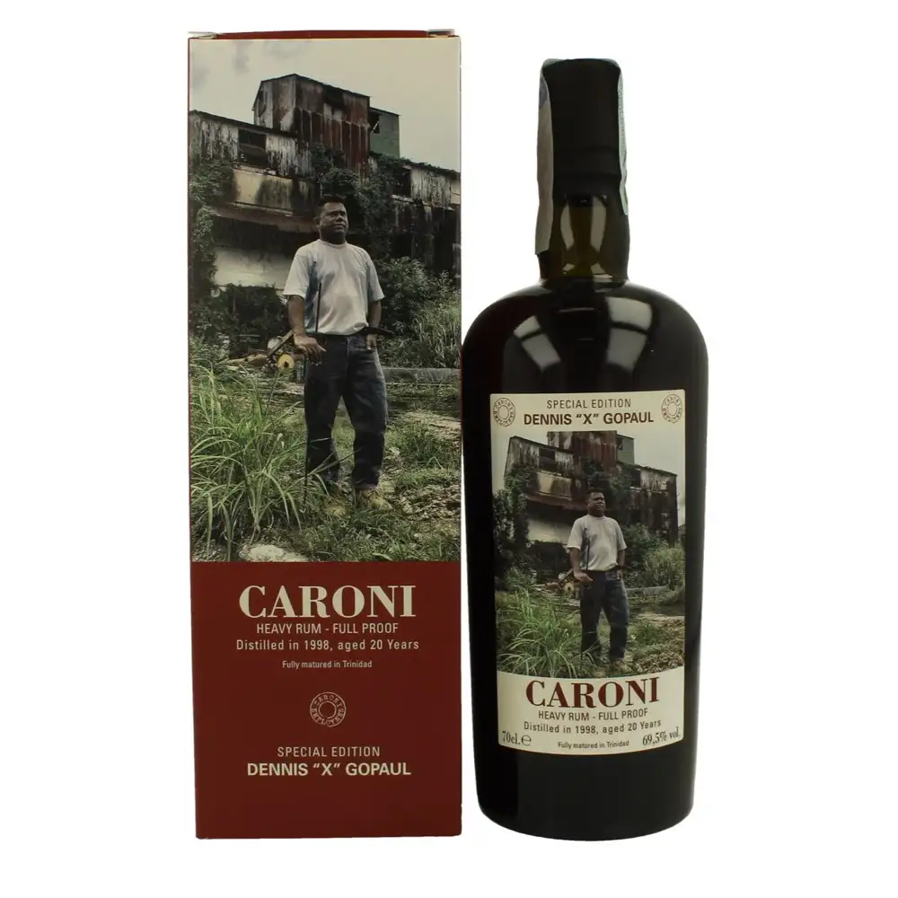 Bottle of Velier Caroni 1st Employees Dennis „X“ Gopaul HTR 1998