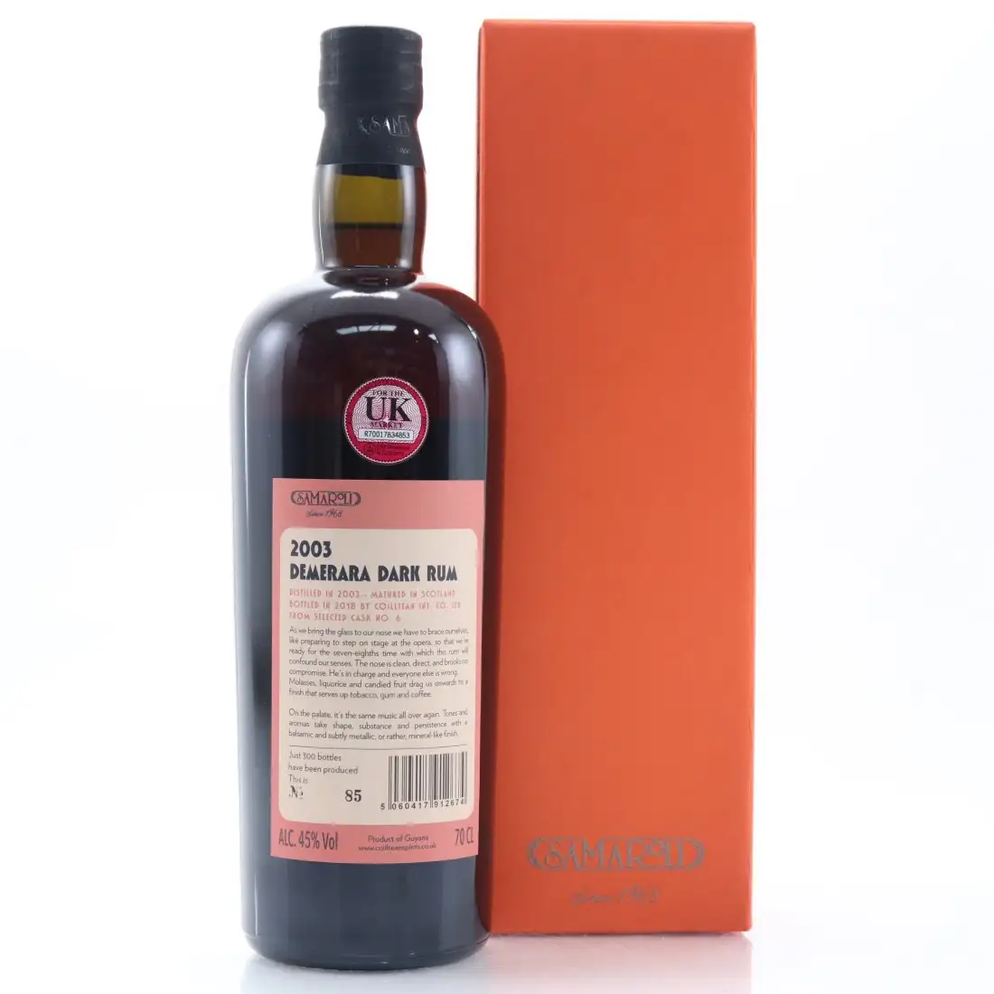 Image haute résolution de Samaroli Diamond Demerara Dark 2003