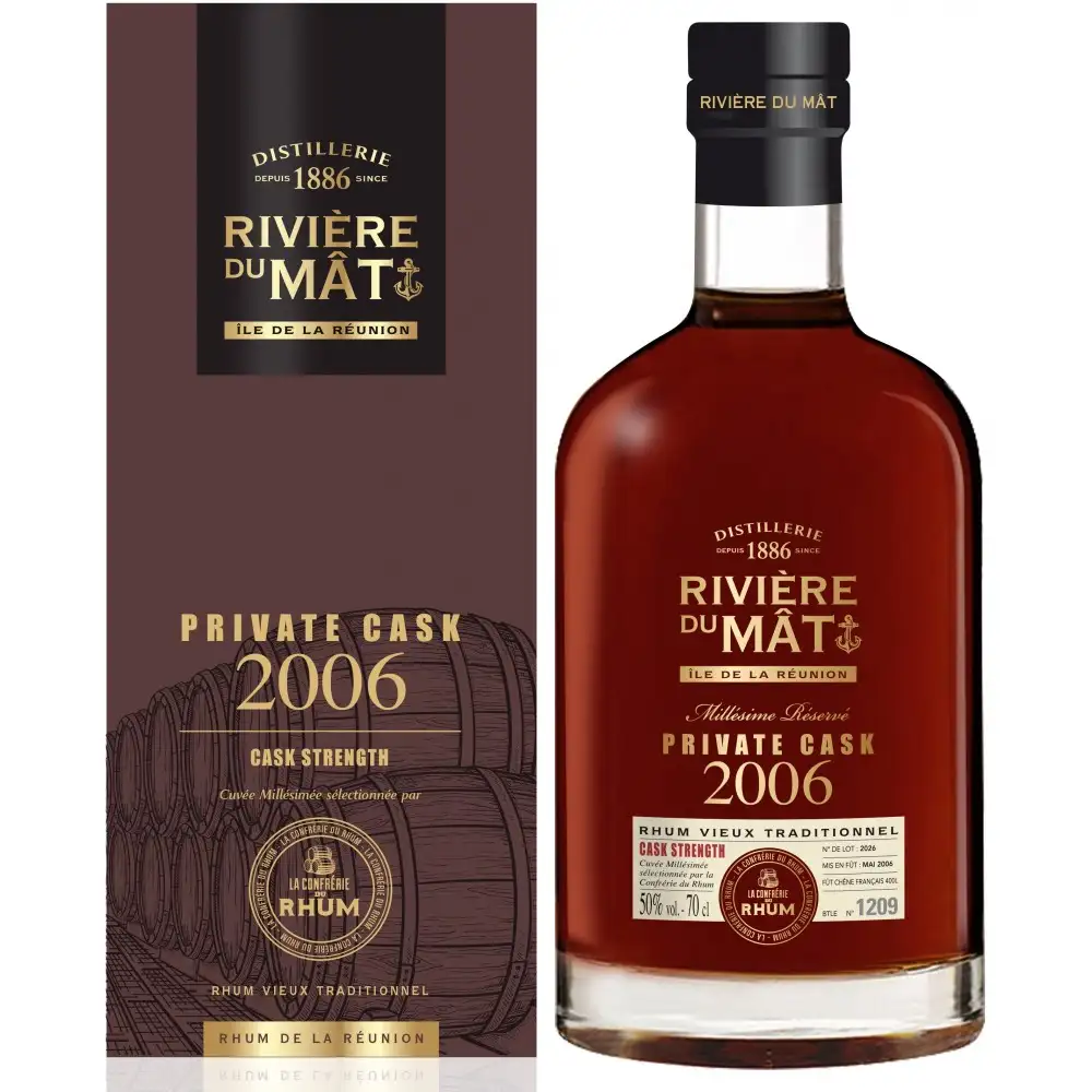 Bottle of La Confrérie du Rhum Rivière du Mât Private Cask 2006