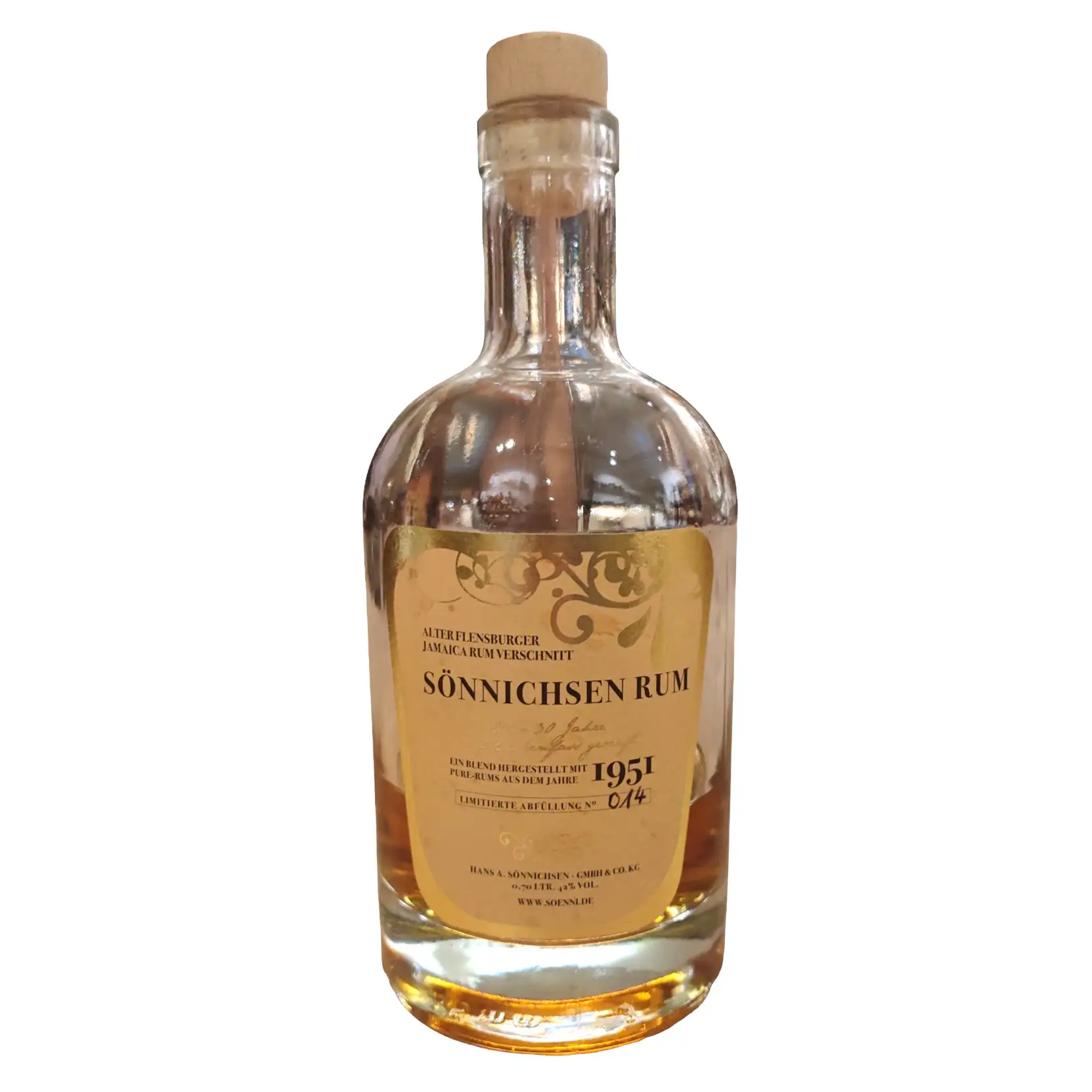 Bottle of Sönnichsen Flensburger Jamaica Rum Verschnitt 1951