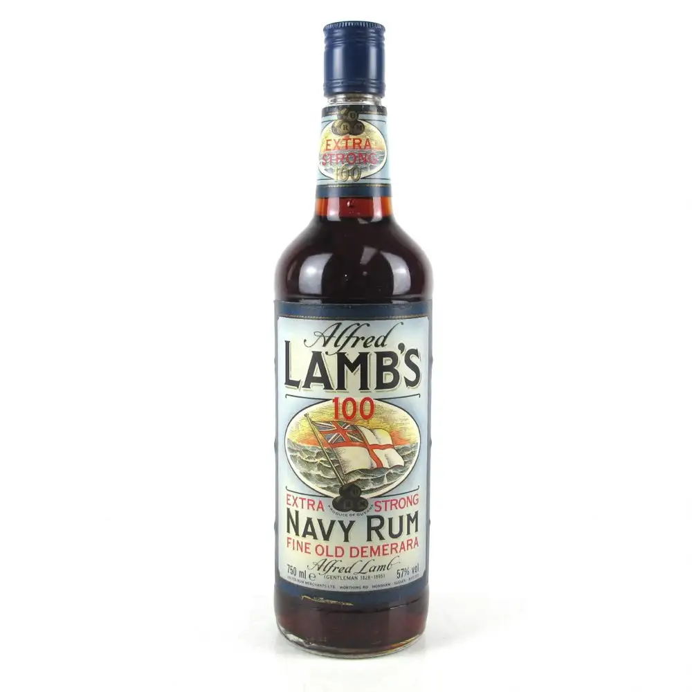 Bottle of Alfred Lamb‘s 100 Extra Strong Navy Rum 1980s
