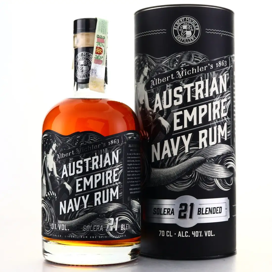 Bottle of Albert Michler Distillery Austrian Empire Navy Rum Solera 21