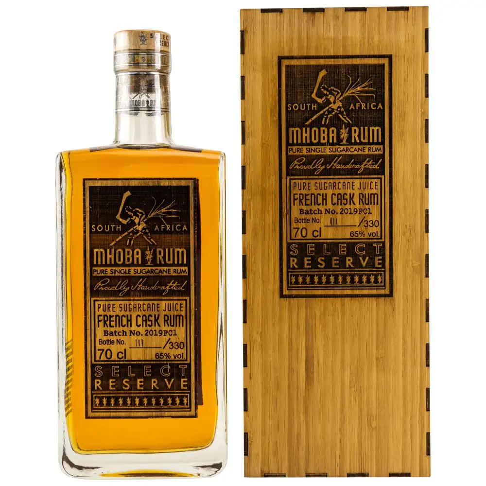 Bottle of MHOBA Select Reserve French Cask Rum 2019