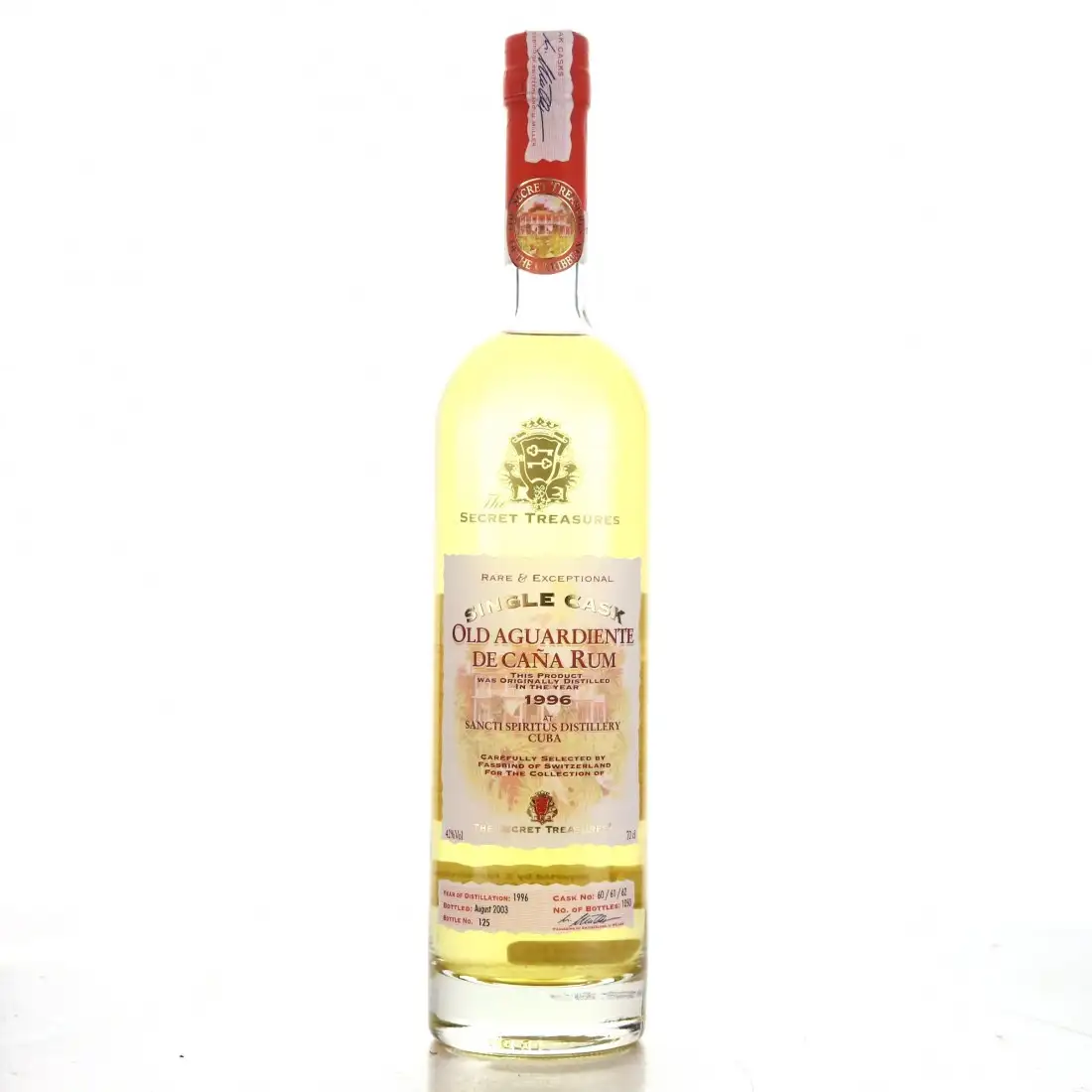 Bottle of Secret Treasures Sancti Spiritus Old Aguardiente de Caña Rum 1996