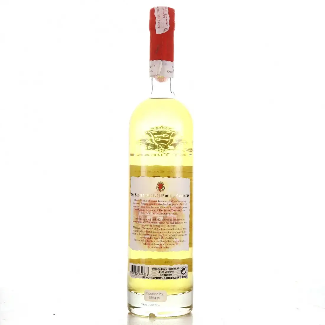 Image haute résolution de Secret Treasures Sancti Spiritus Old Aguardiente de Caña Rum 1996