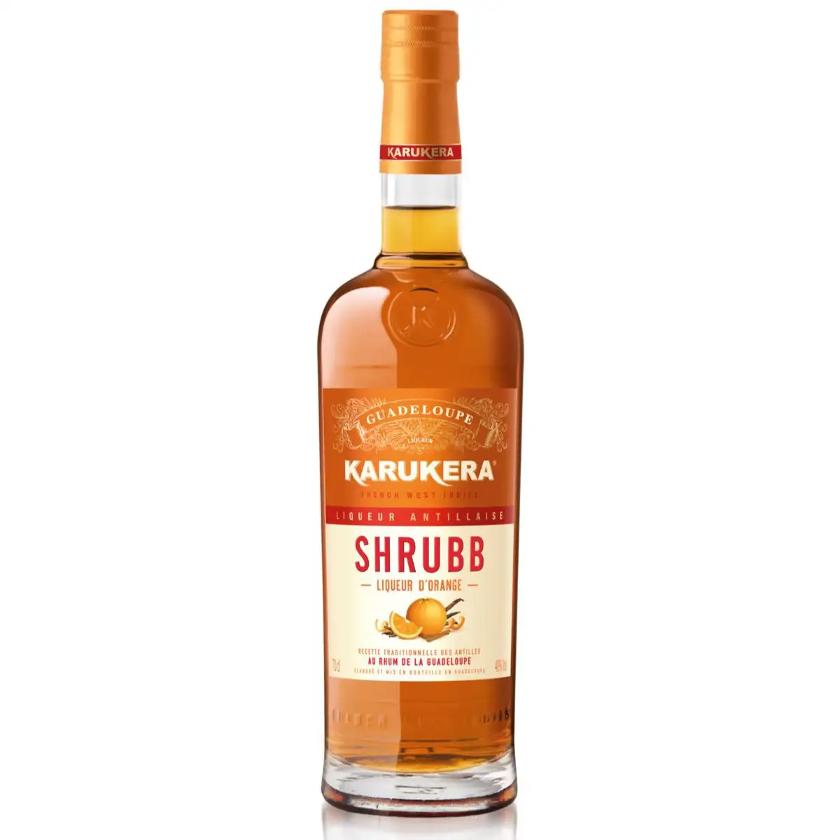 Bottle of Karukera Shrubb Liqueur d‘Orange