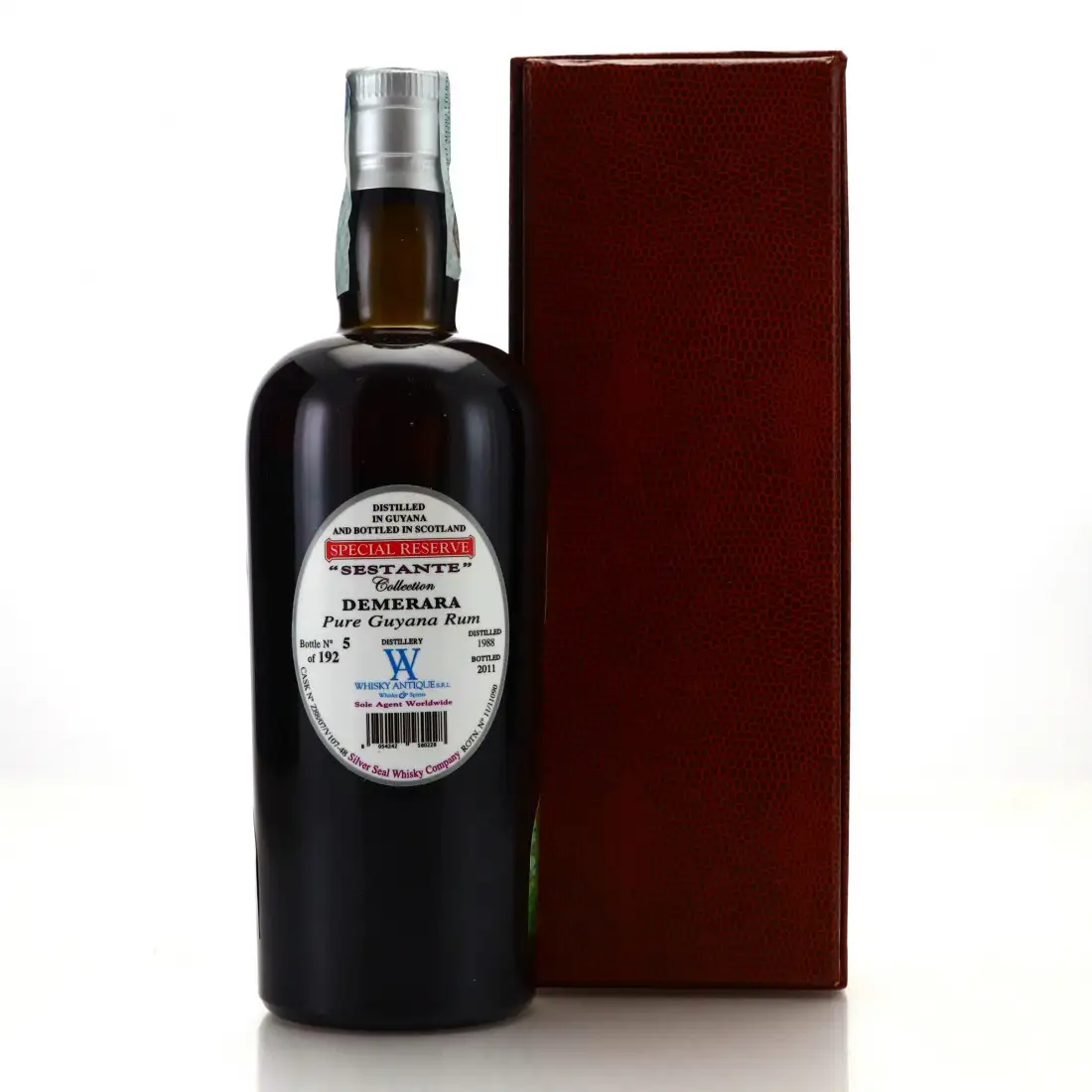 High resolution image of Silver Seal Enmore Demerara Pure Guyana Single Rum 1988