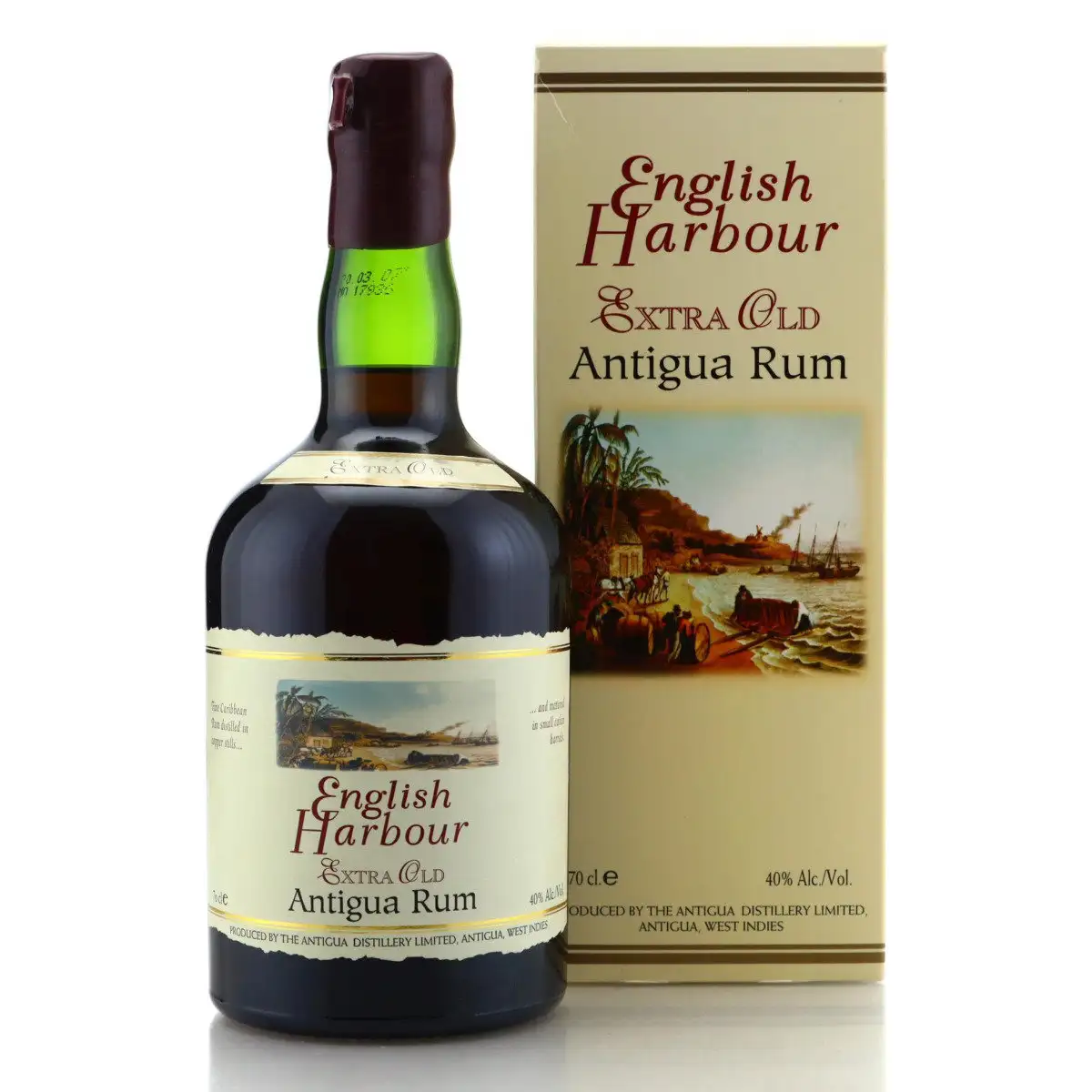 Bottle of The Antigua Distillery English Harbour Extra Old Antigua Rum 1981