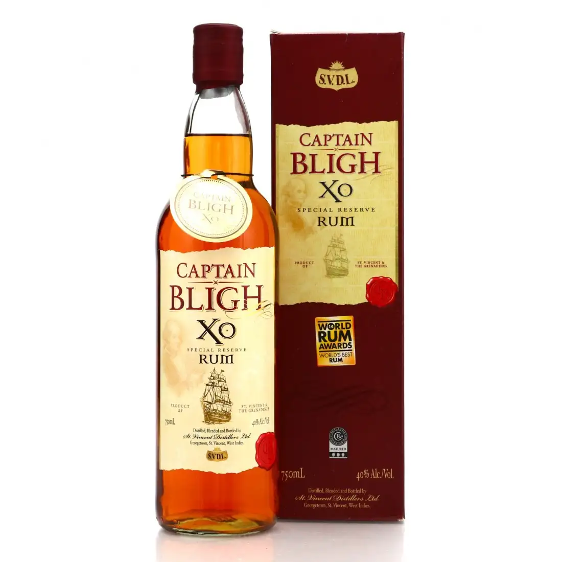 Bottle of St. Vincent Distillers Ltd. Captain Bligh XO