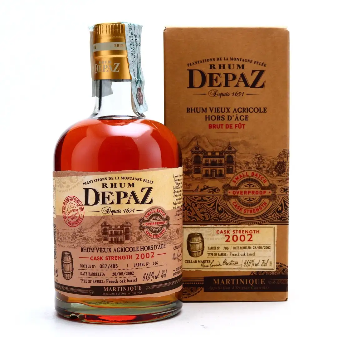 Bottle of Depaz Cask Strength Small Batch 2002