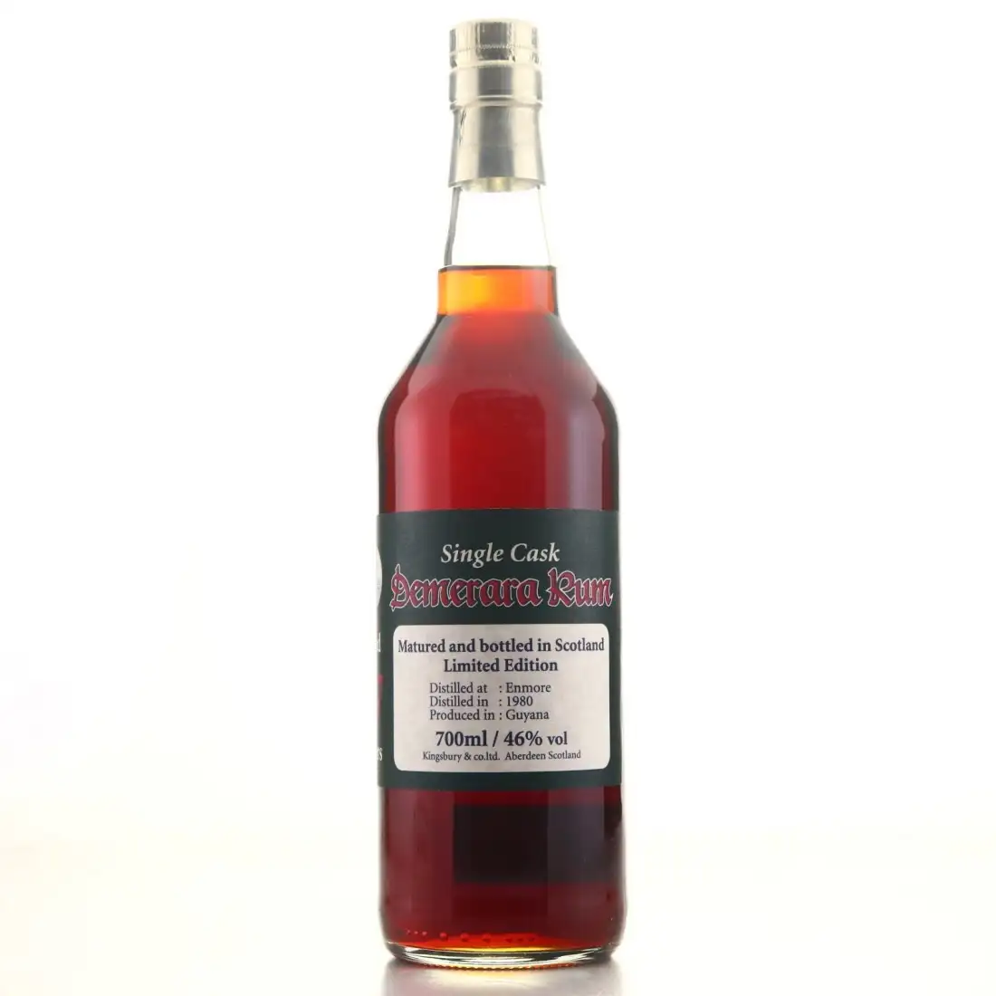 Bottle of Kingsbury Enmore Demerara Rum Single Cask 1980