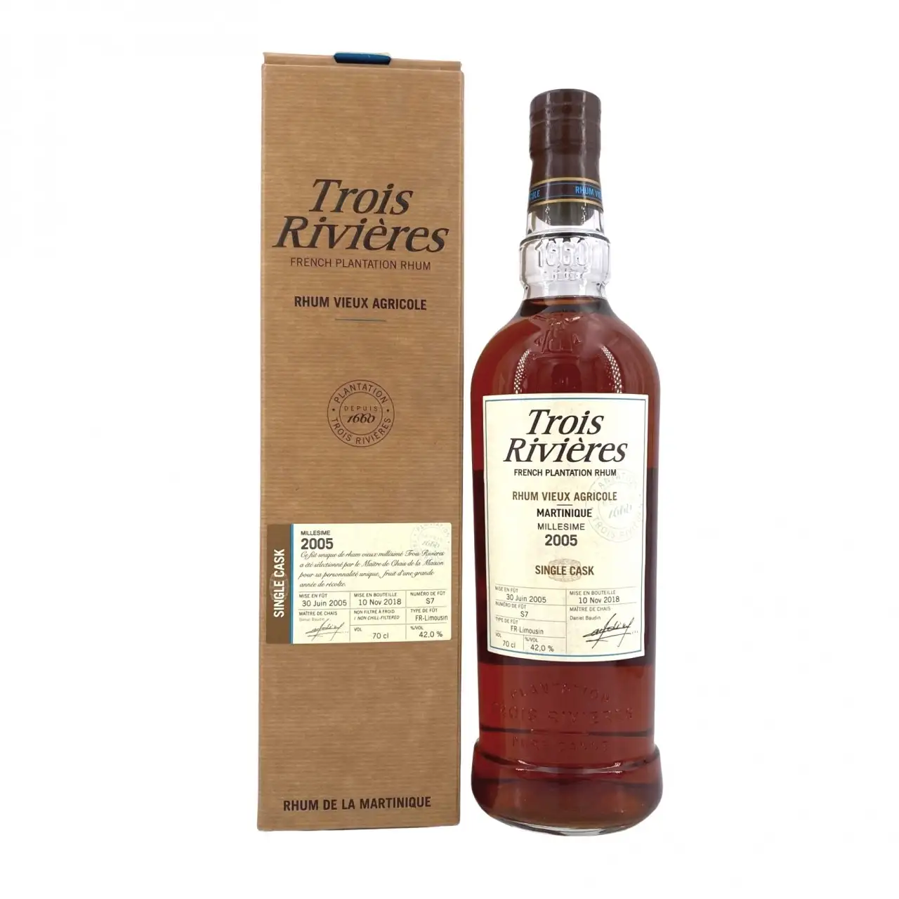 Bottle of Trois Rivières Single Cask 2005
