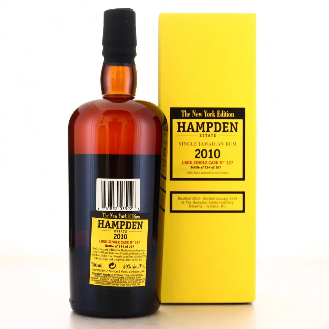 Image haute résolution de Habitation Velier Hampden Single Cask The New York Edition LROK 2010