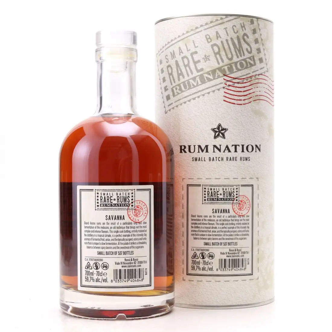 Bottle of Rum Nation Savanna Small Batch Rare Rums Grand Arôme 2006