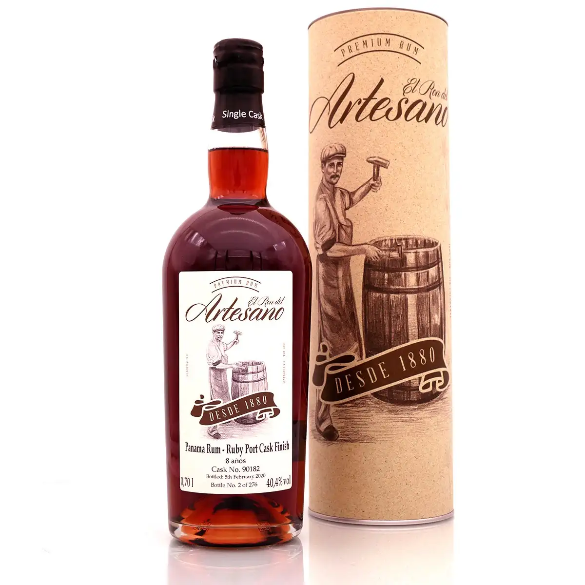 Bottle of El Ron del Artesano Panama Rum - Ruby Port Cask Finish 2012