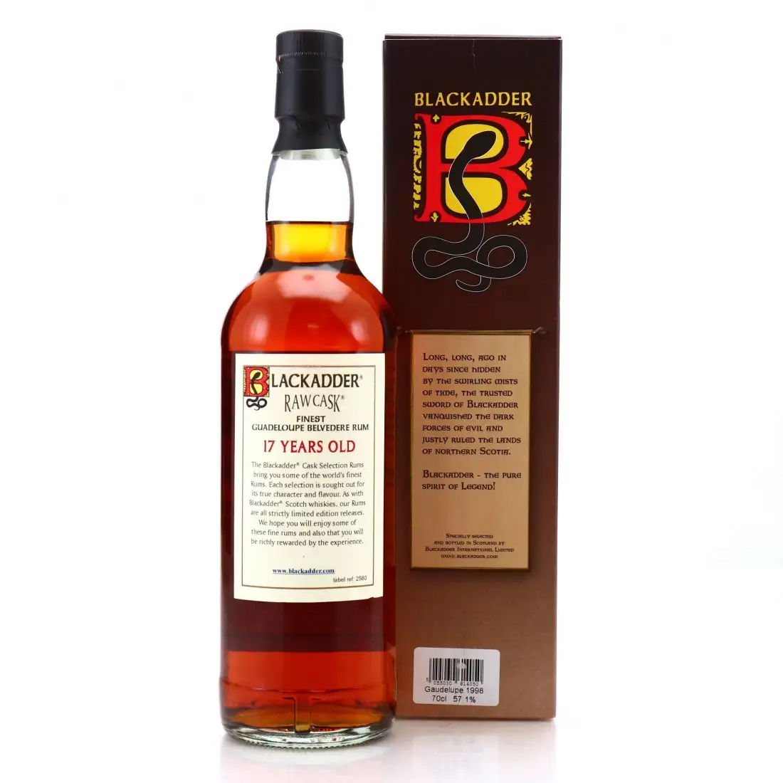 Image haute résolution de Blackadder Bellevue Raw Cask Rum Finest Guadeloupe Rum Belvedere 1998
