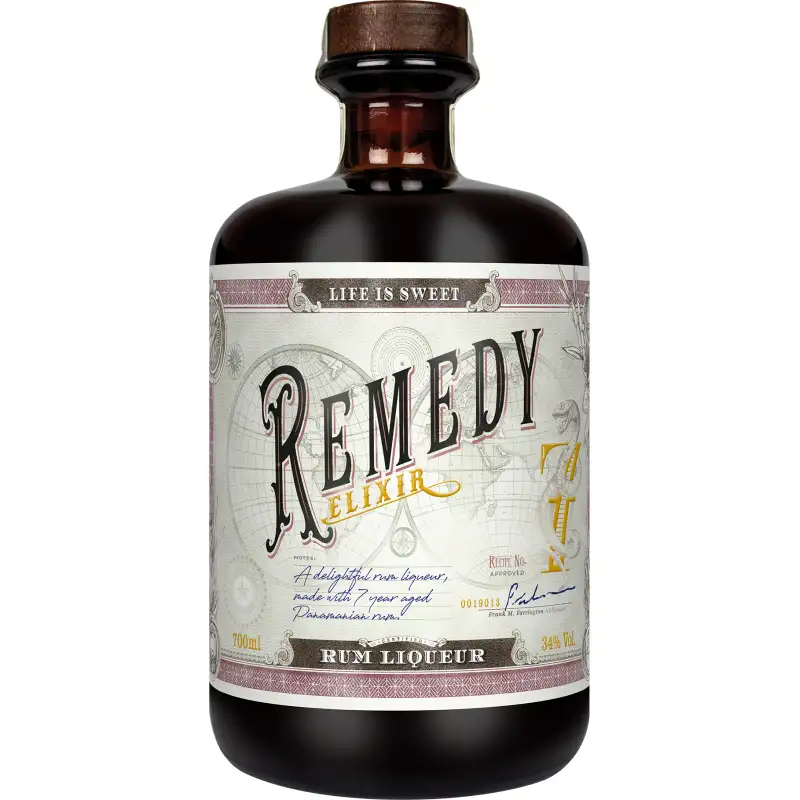 Bottle of Remedy Elixir Rum Liqueur