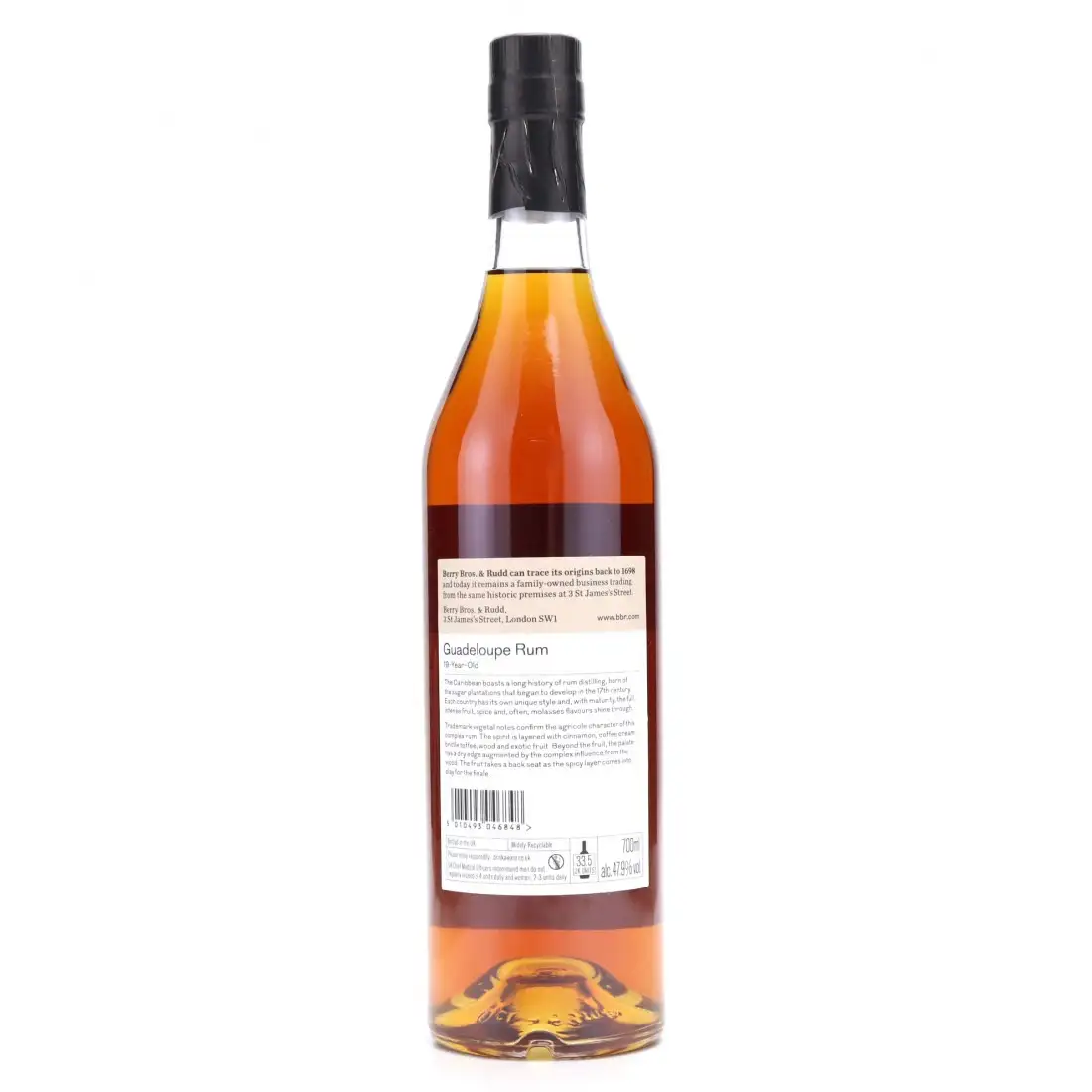 Bottle of Berry Bros & Rudd Bellevue Guadeloupe « Specially Selected by and for The Nectar » 1998