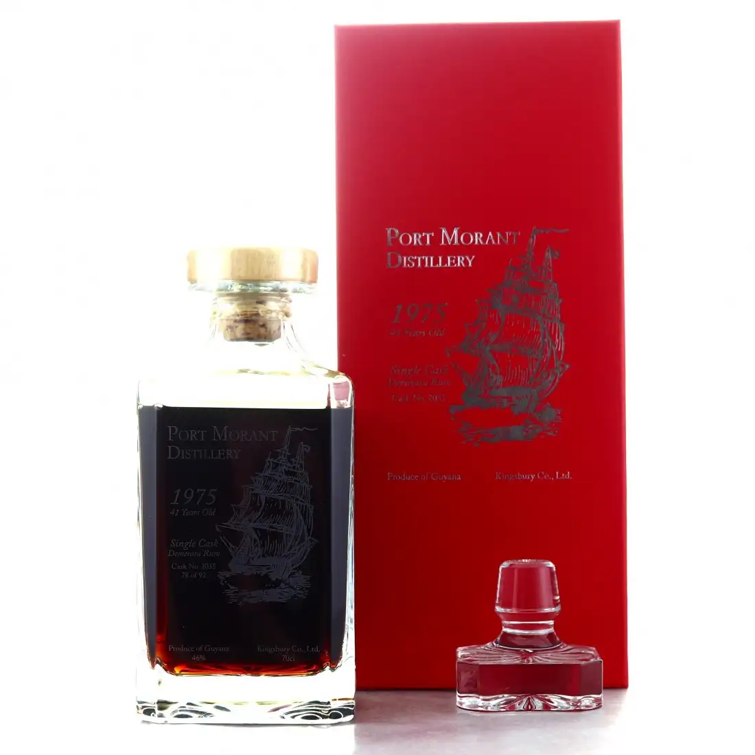 Bottle of Kingsbury Port Mourant Port Morant Distillery Single Cask Demerara Rum PM 1975