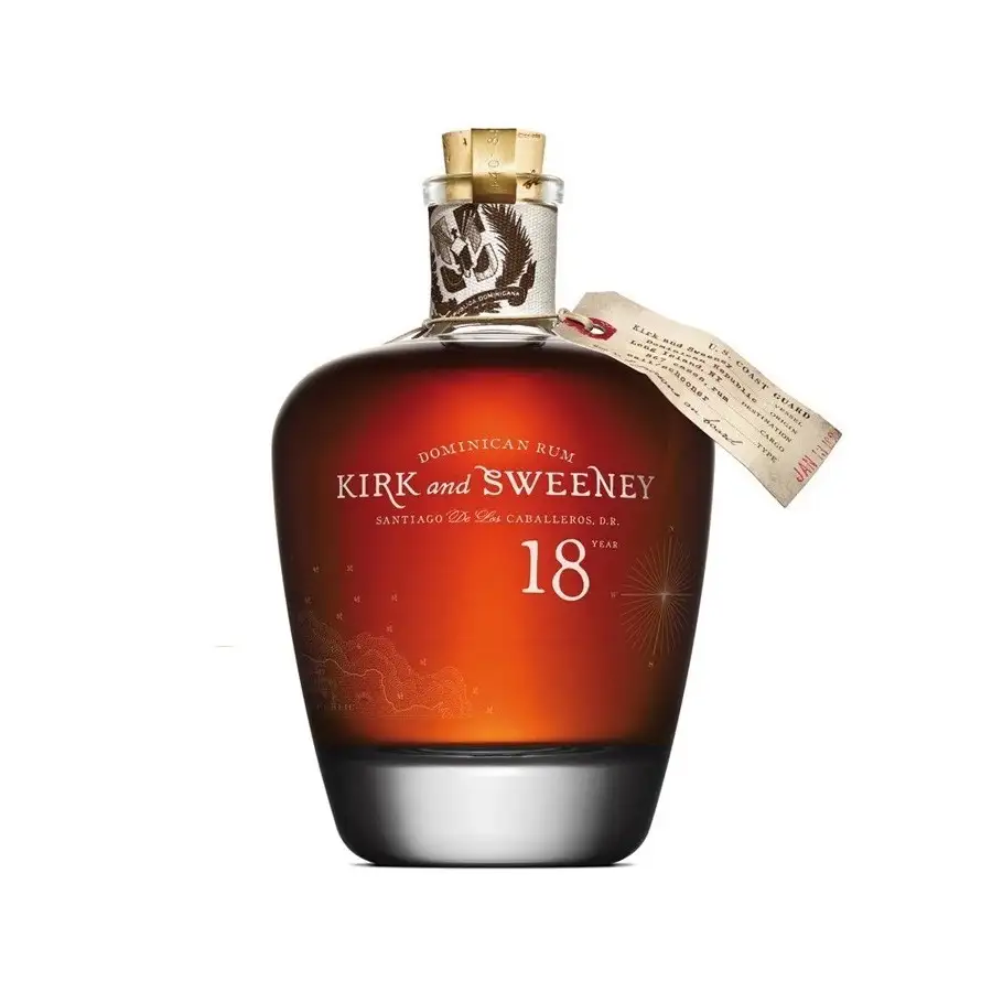 Bottle of 3 badge mixology Kirk and Sweeney 18 Years