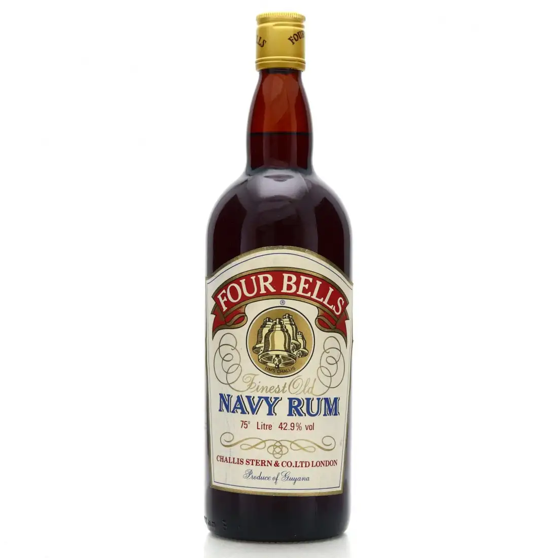 Bottle of Four Bells Navy Rum 1970