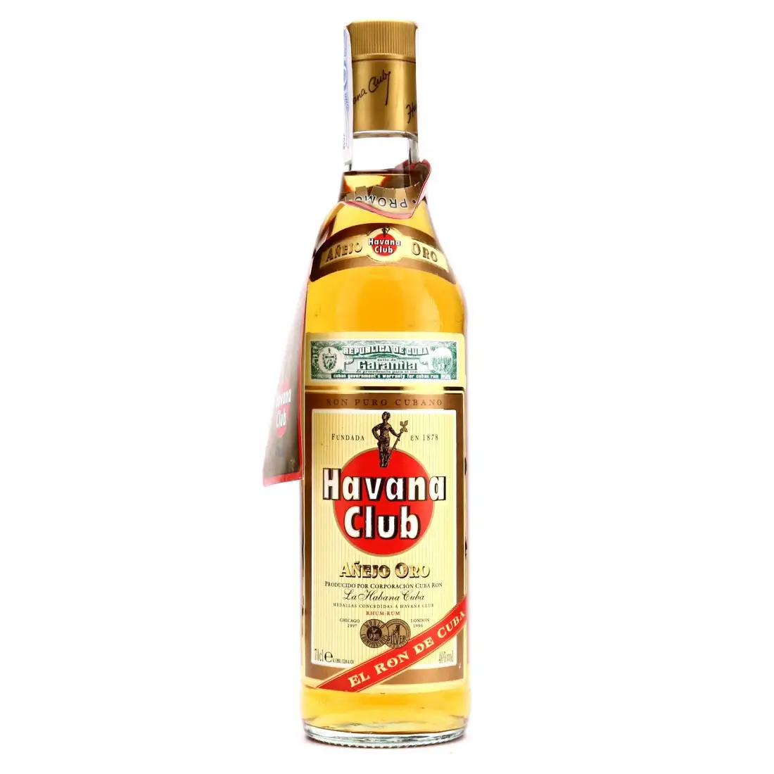 Bottle of Havana Club Anejo Oro