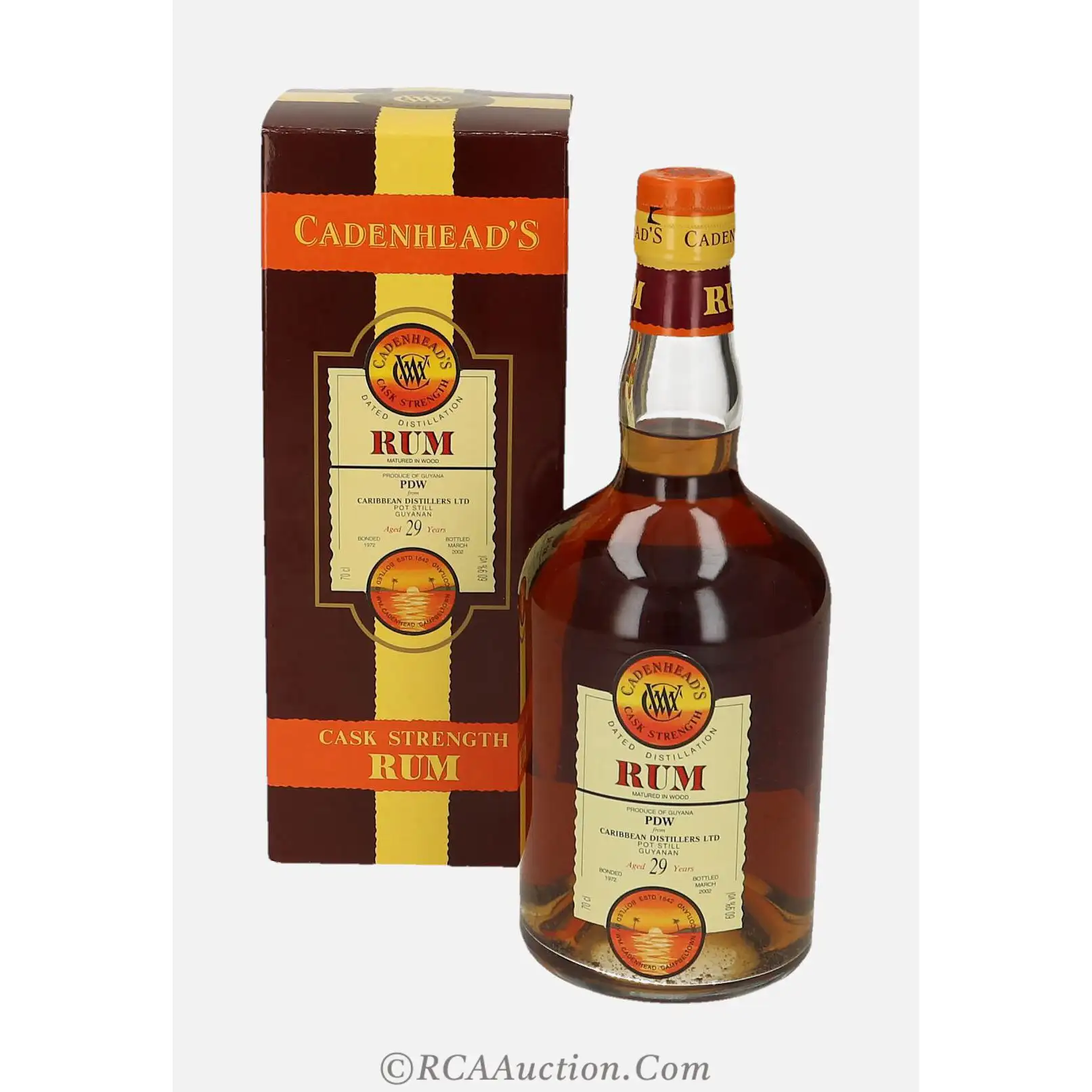 Bottle of Cadenhead‘s DDL Pot Still Guyana PDW 1972