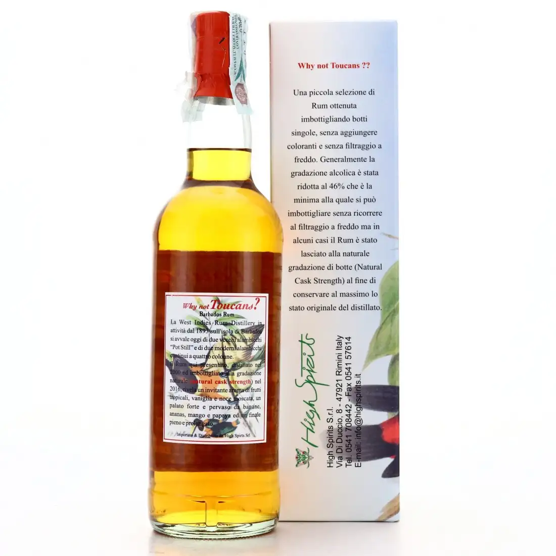 Hochauflösendes Bild von High Spirits Collection Barbados Rum (Why not Toucan?) 2000