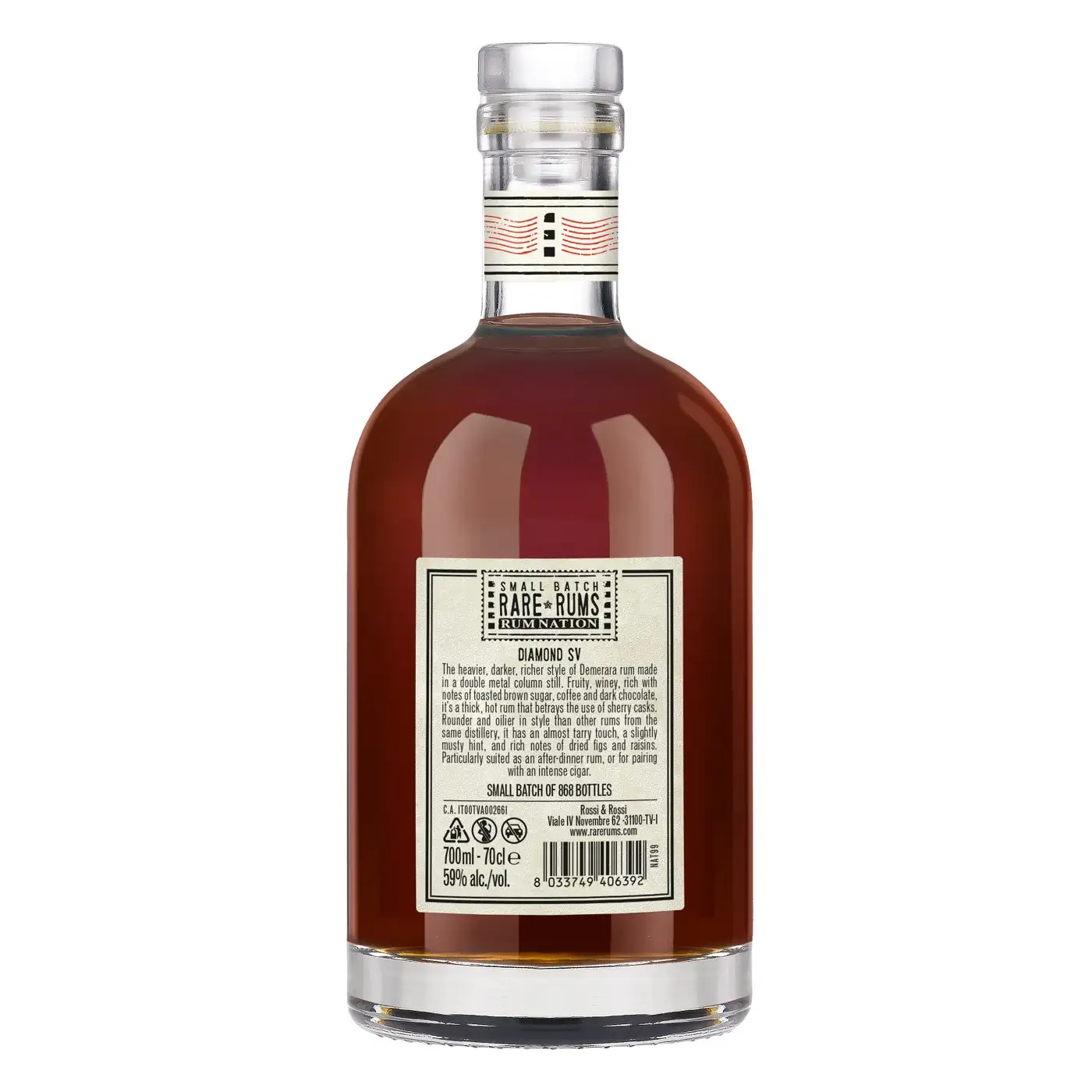High resolution image of Rum Nation Diamond Small Batch Rare Rums SV 2005