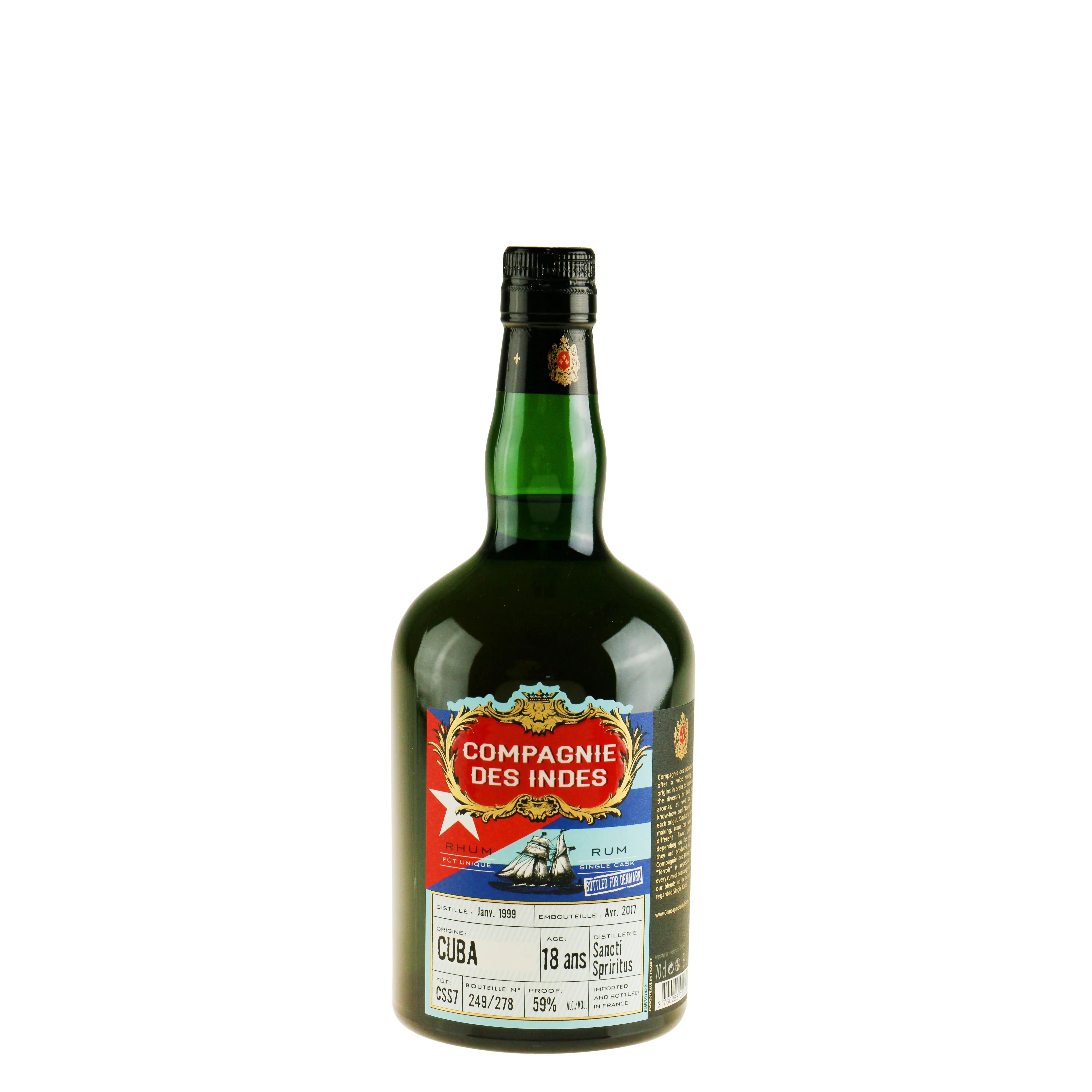 Bottle of CDI Sancti Spiritus Cuba (Bottled for Denmark) 1999