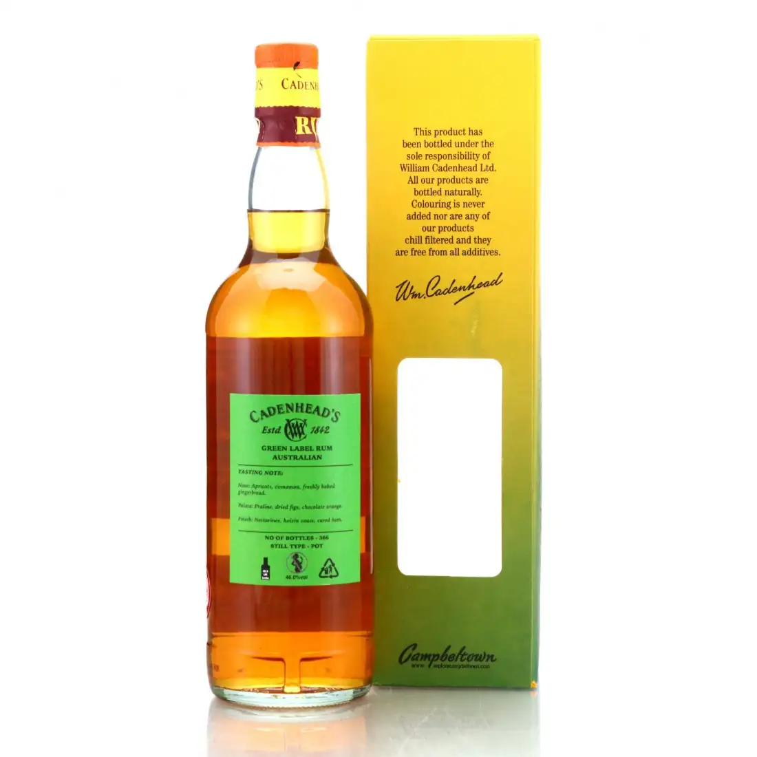 High resolution image of Cadenhead‘s Green Label Australian Rum