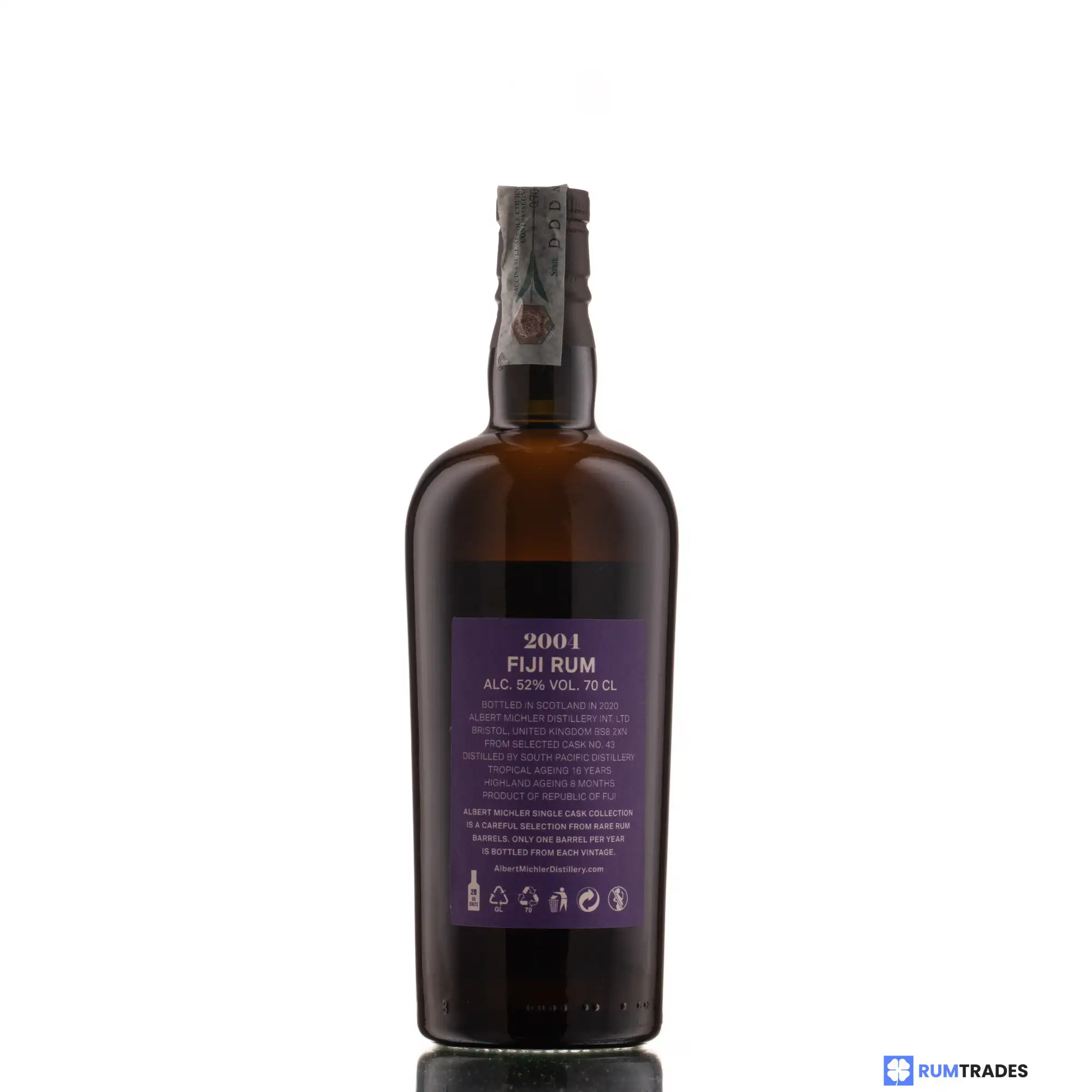 High resolution image of Albert Michler Distillery South Pacific Fiji Rum 2004