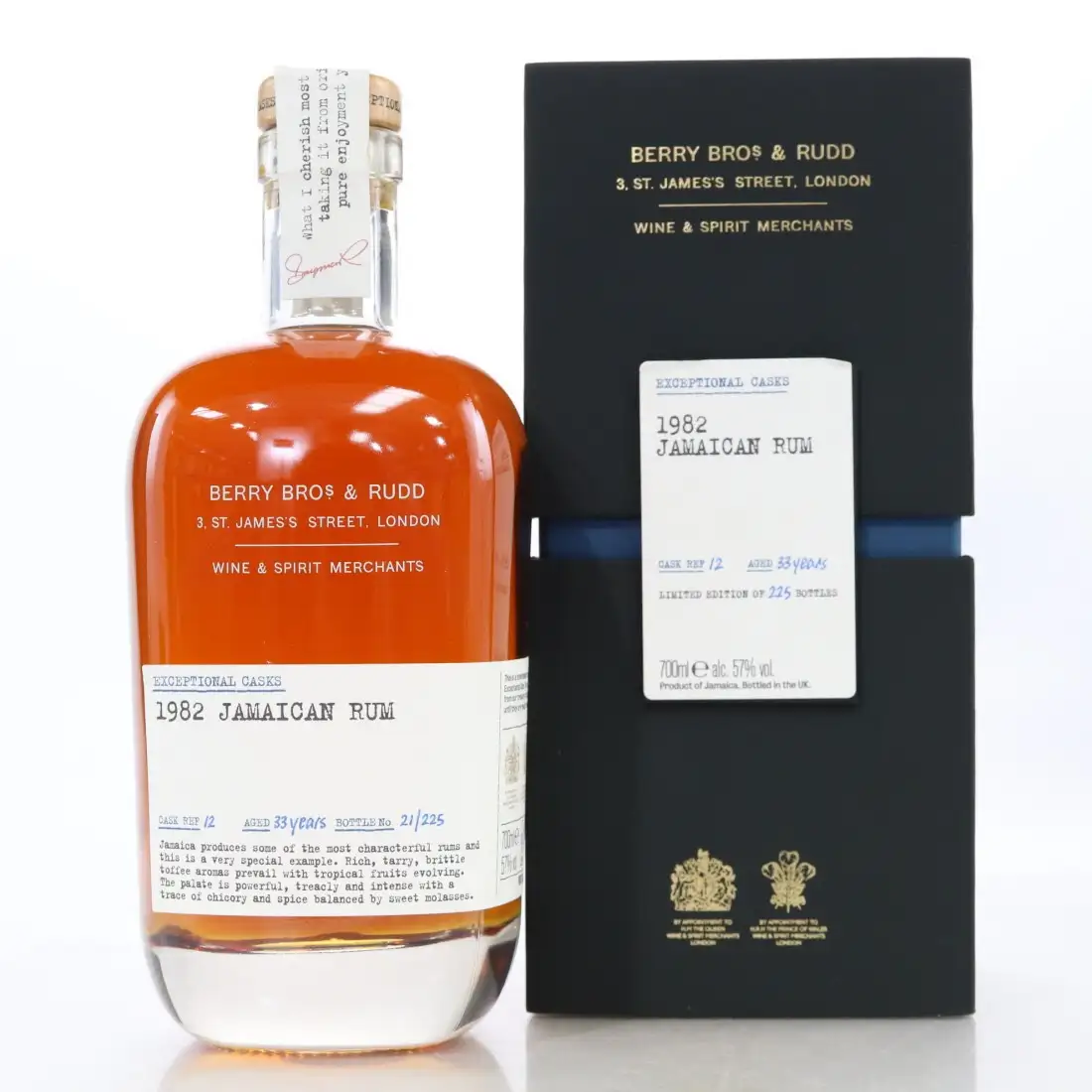 Bottle of Berry Bros & Rudd Long Pond Jamaican Rum 1982