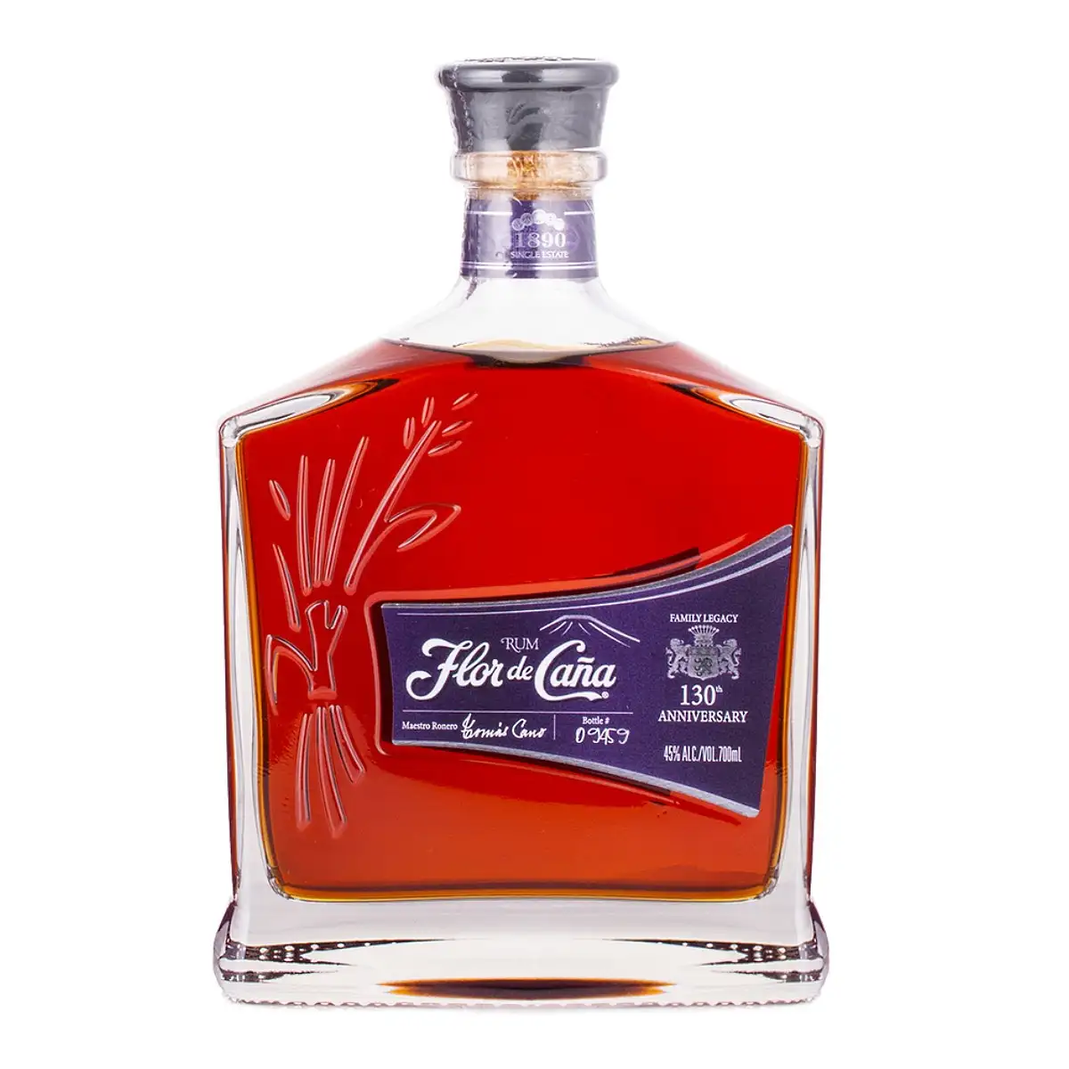 Bottle of Flor de Caña 130th Anniversary