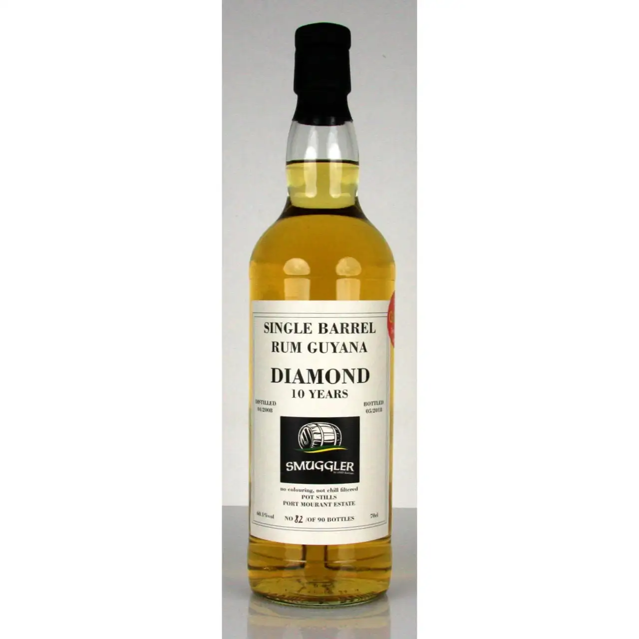 Bottle of Smuggler Diamond Single Barrel Rum Guyana 2008