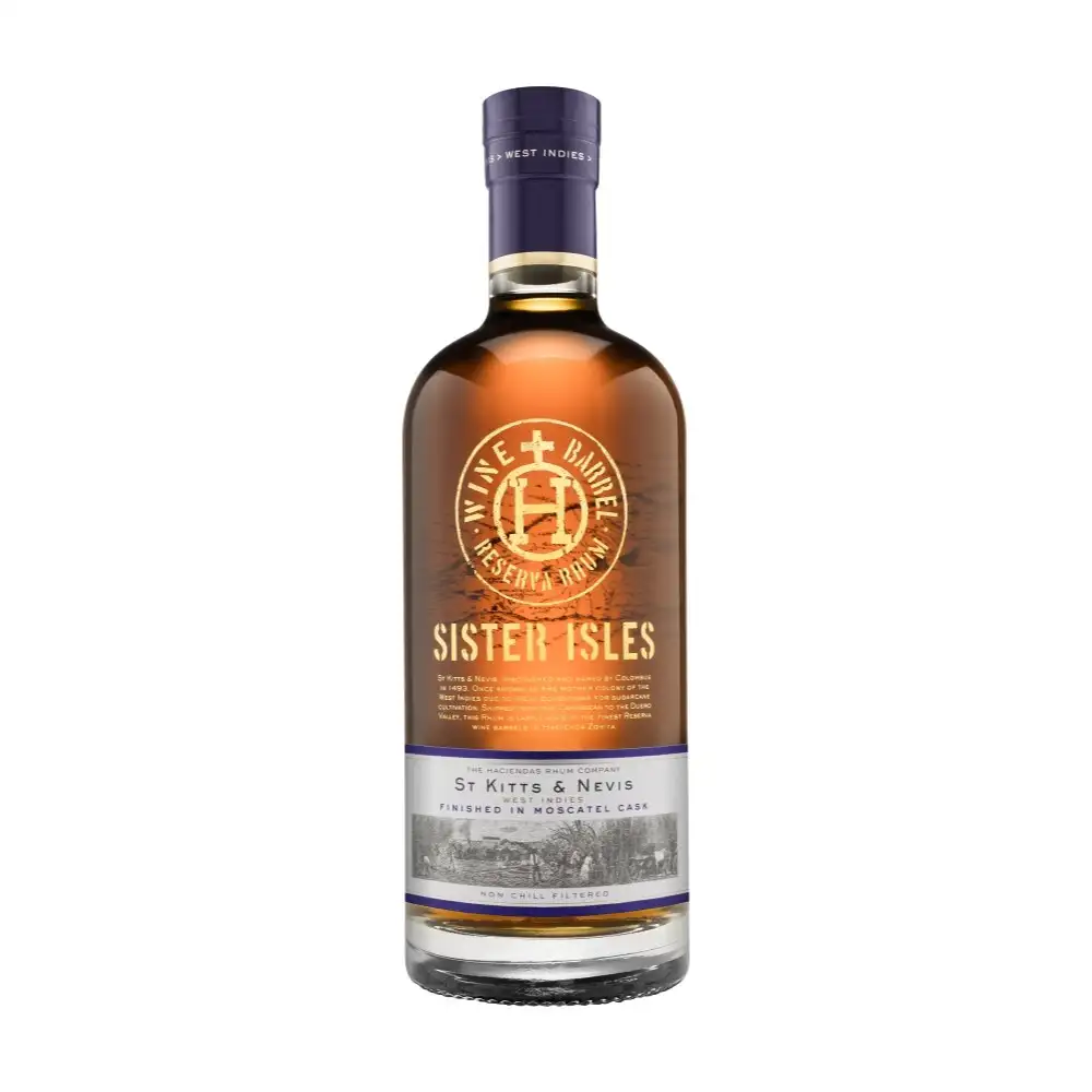 Bottle of The Haciendas Rhum Company Sister Isles Dark Moscatel Rhum