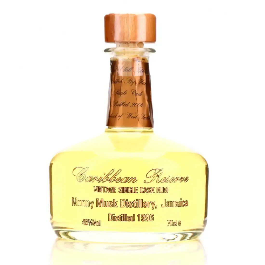 Bottle of Liquid Gold Clarendon Caribbean Reserve Mony Musk Distillery 1996