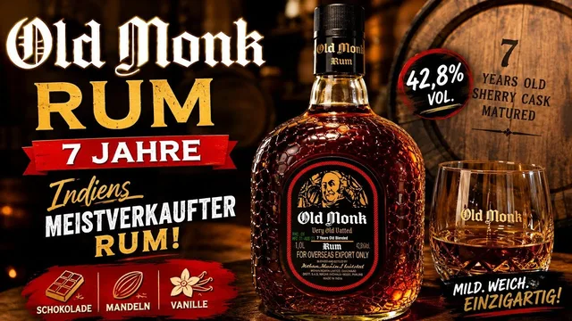Old Monk Rum 7 Jahre - 42,8% Vol. 🥃 Der meistverkaufte indische Rum der Welt – völlig zu Recht?